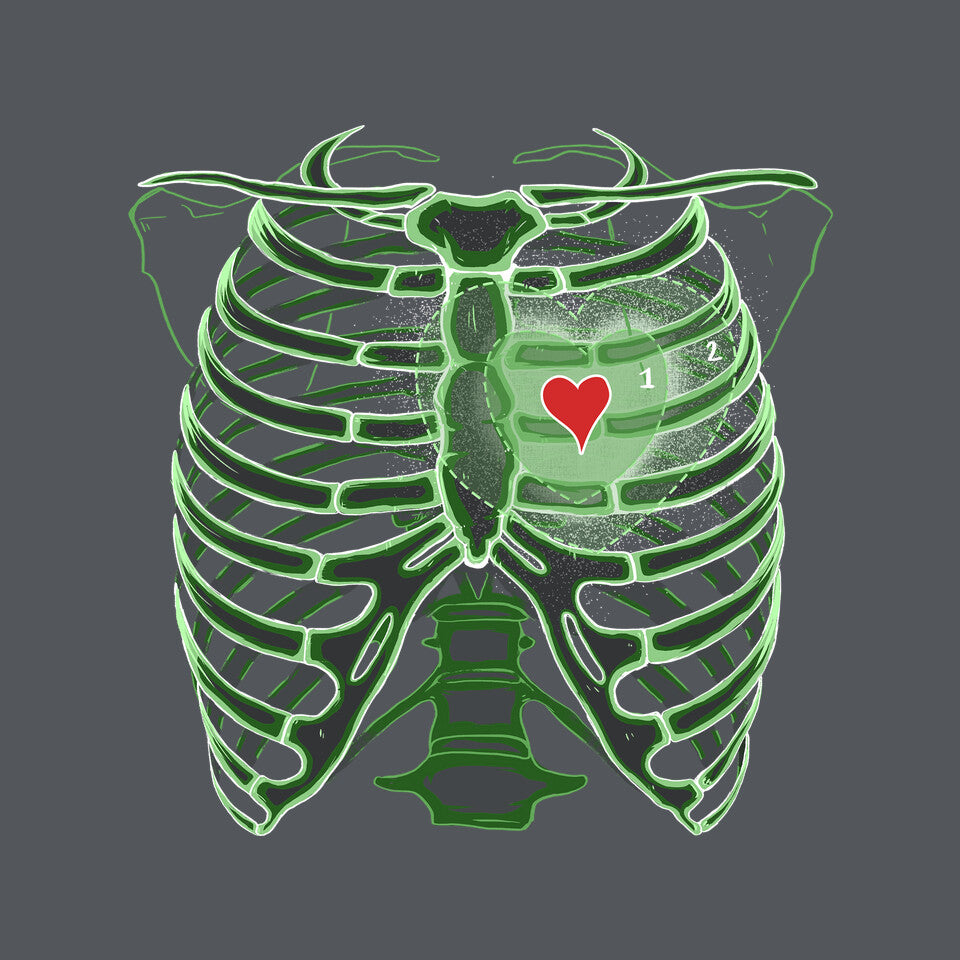 Grinch's Heart – Movie Graphic T-Shirt design artwork for charcoal graphic T-shirt