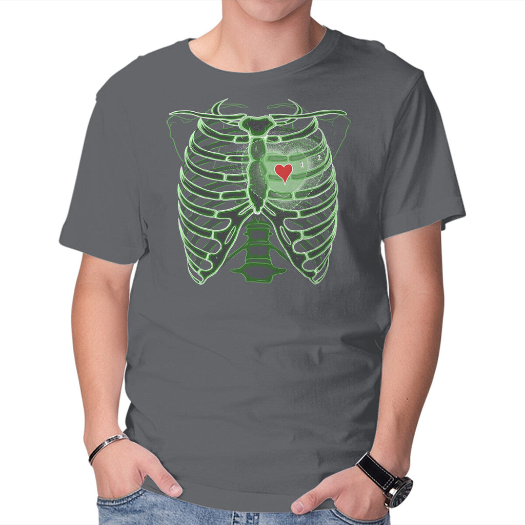 Grinch's Heart – Movie Graphic T-Shirt in charcoal, product display
