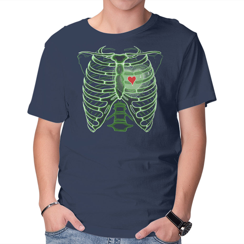 Grinch's Heart – Movie Graphic T-Shirt in navy, product display