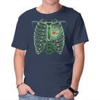 Grinch's Heart – Movie Graphic T-Shirt in navy, product display