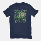 Grinch's Heart – Movie Graphic T-Shirt in navy, flat-lay product view