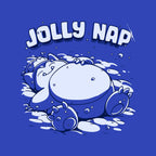 Snowrlax Nap – Anime Graphic T-Shirt design artwork for royal blue graphic T-shirt