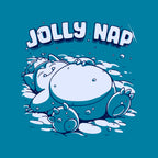 Snowrlax Nap – Anime Graphic T-Shirt design artwork for turquoise graphic T-shirt