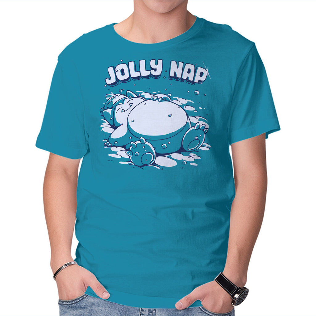Snowrlax Nap – Anime Graphic T-Shirt in turquoise, product display