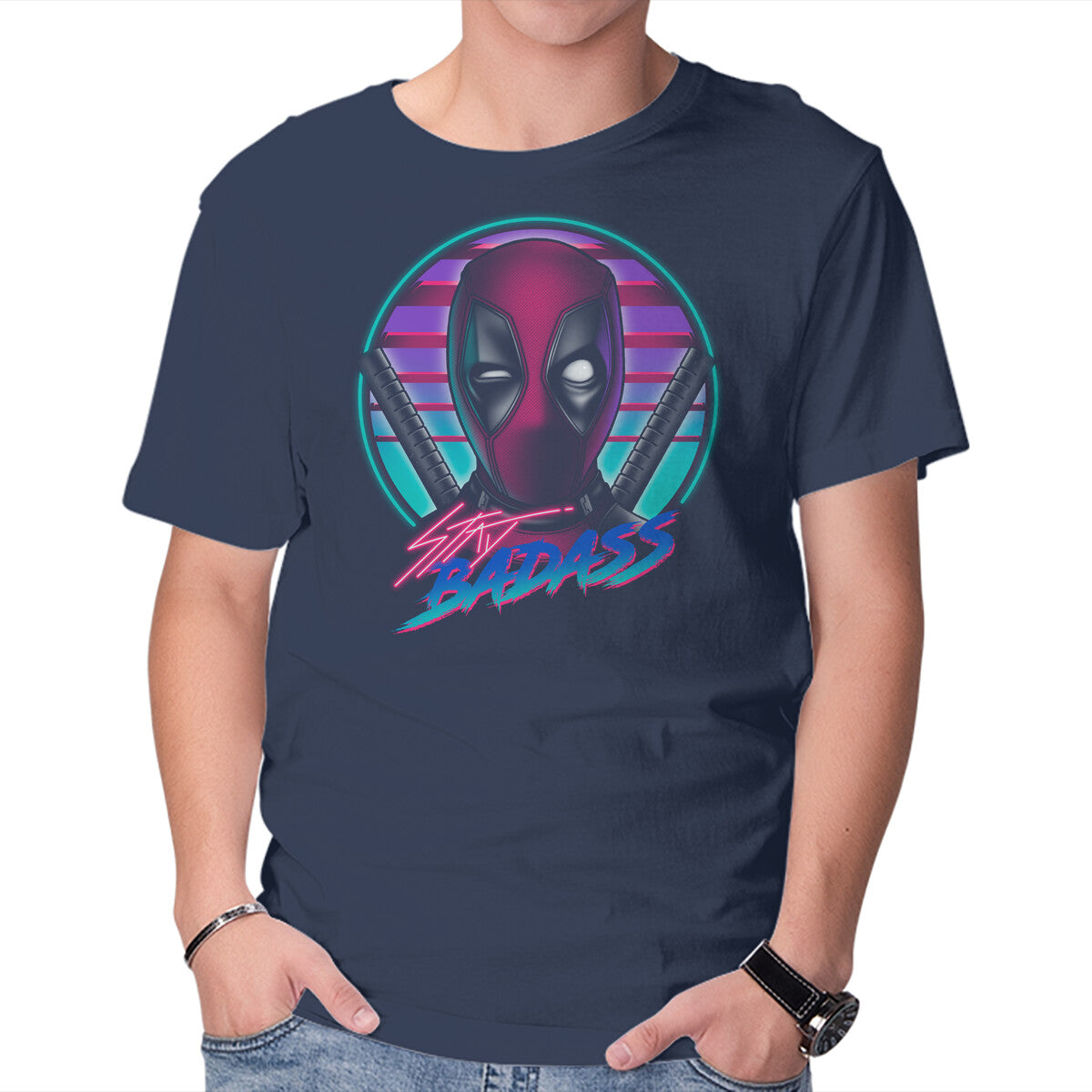 Stay Badass – Movie Graphic T-Shirt in navy, product display