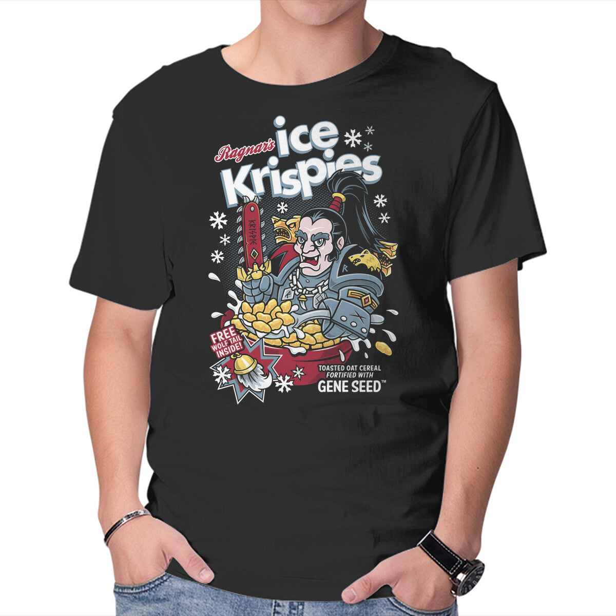 Ragnar's Ice Krispies – Gaming Graphic T-Shirt in black, product display