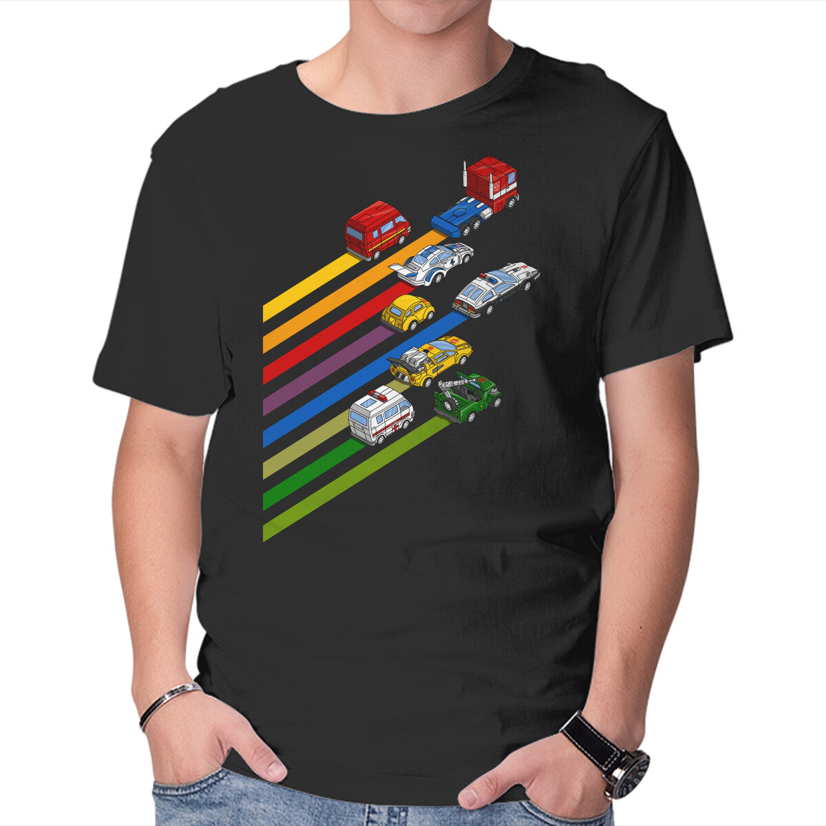 Let's Roll Out – Sci-Fi Graphic T-Shirt in black, product display