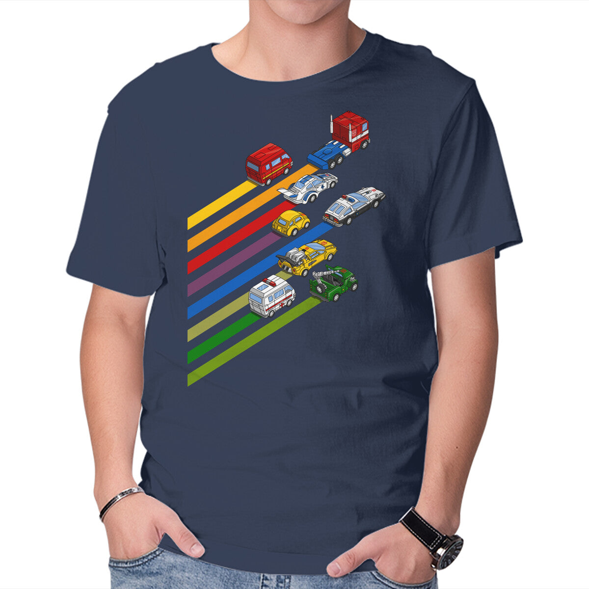 Let's Roll Out – Sci-Fi Graphic T-Shirt in navy, product display