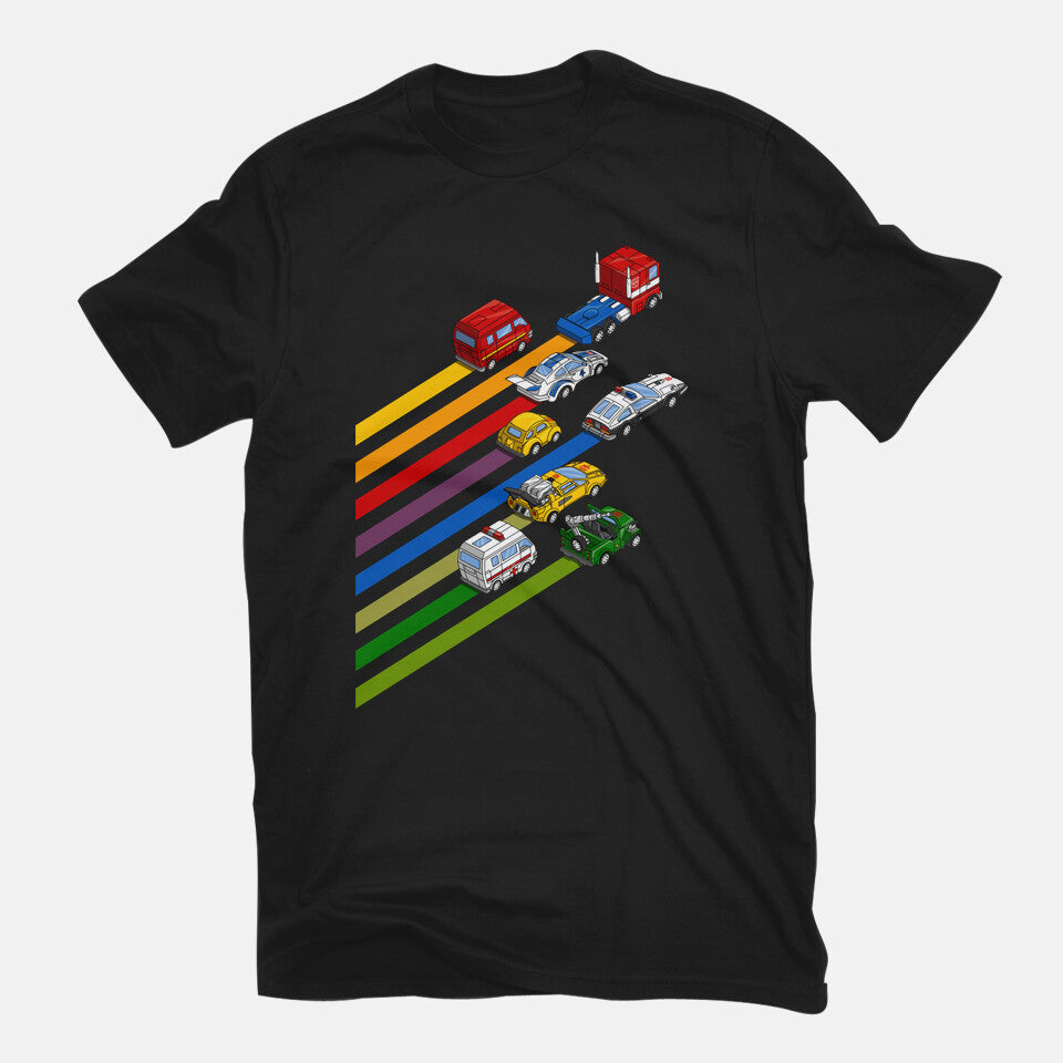 Let's Roll Out – Sci-Fi Graphic T-Shirt in black, flat-lay product view