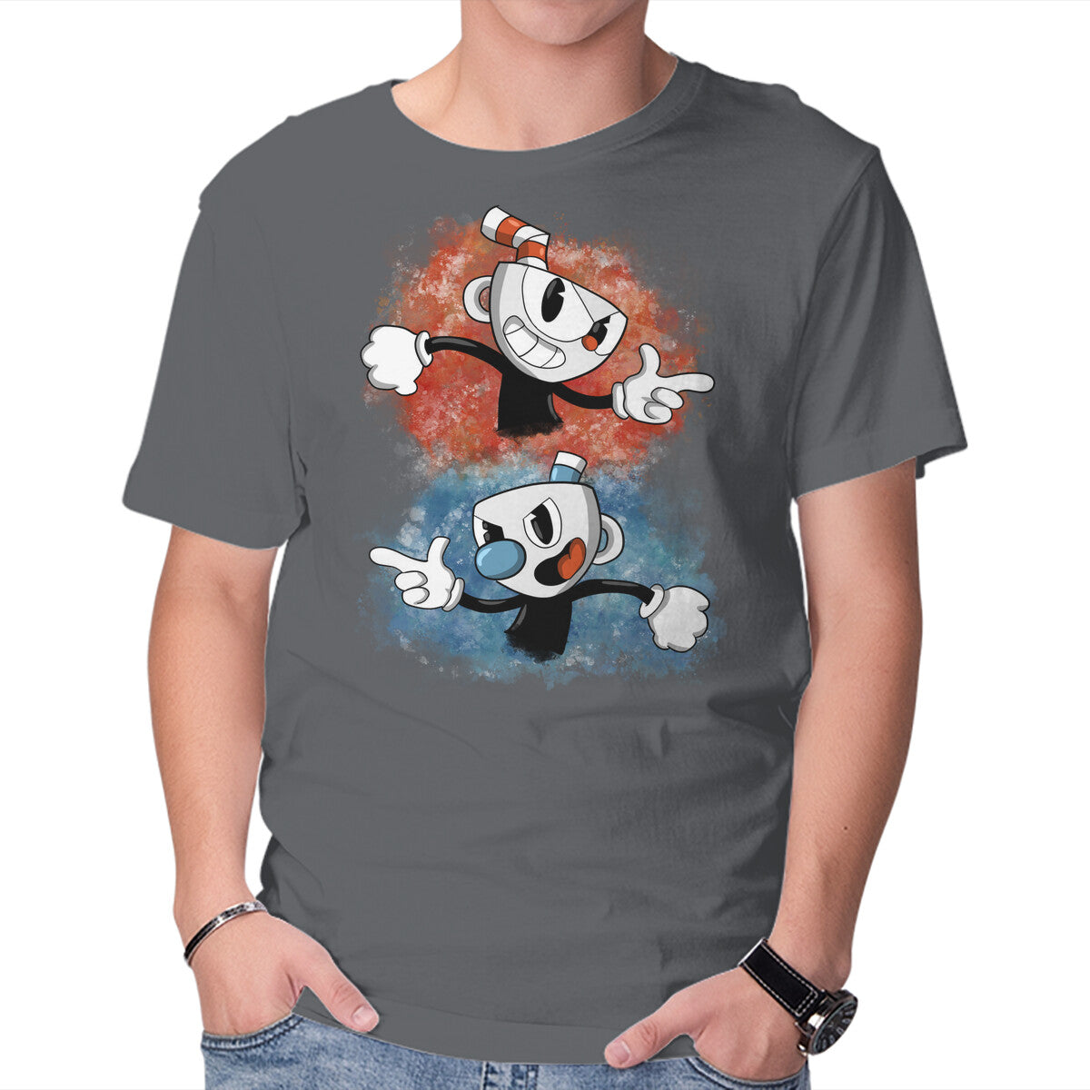 Brothers In Arms – Gaming Graphic T-Shirt in charcoal, product display