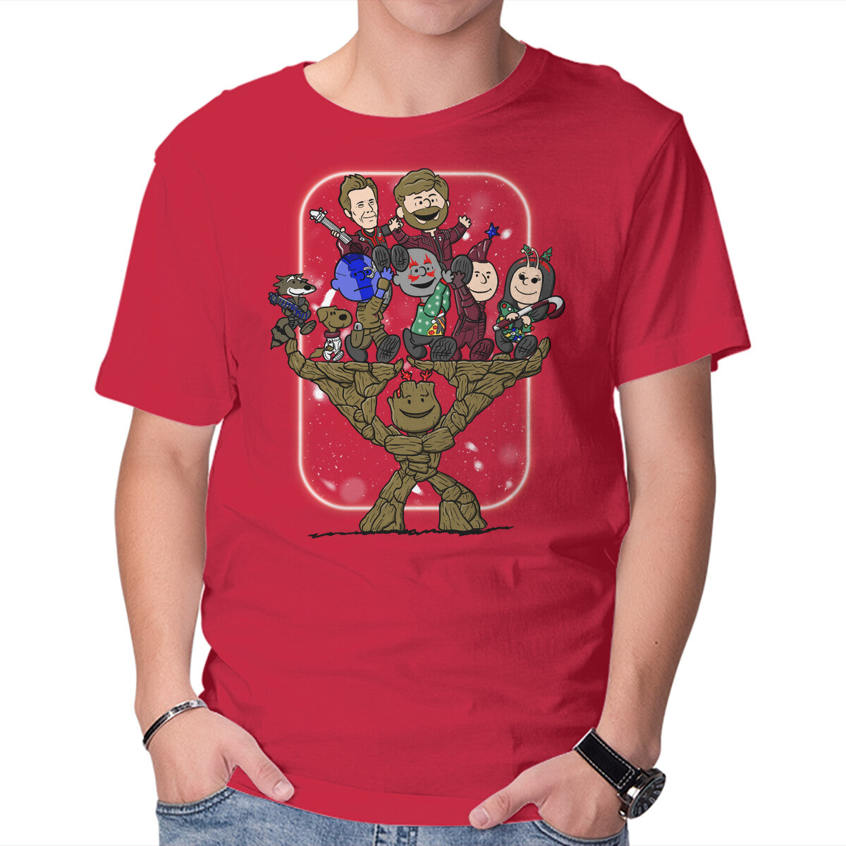 Christnuts – Sci-Fi Graphic T-Shirt in red, product display