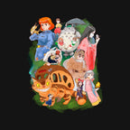 Compilation World – Anime Graphic T-Shirt design artwork for black graphic T-shirt