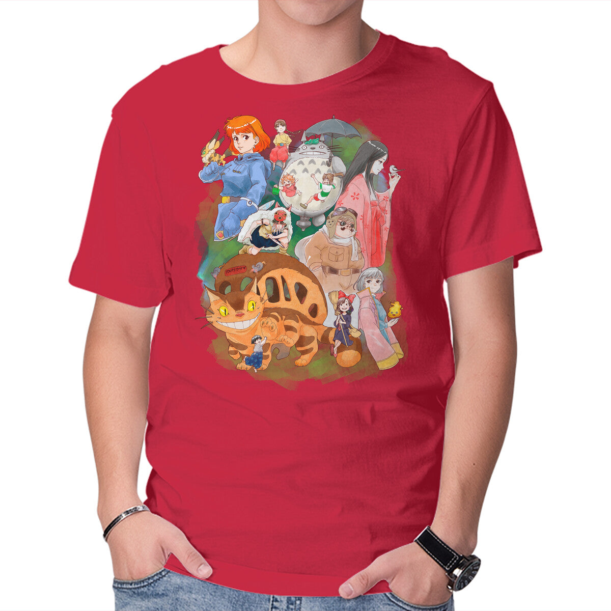 Compilation World – Anime Graphic T-Shirt in red, product display