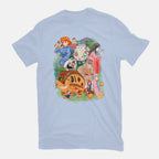 Compilation World – Anime Graphic T-Shirt in blue, flat-lay product view