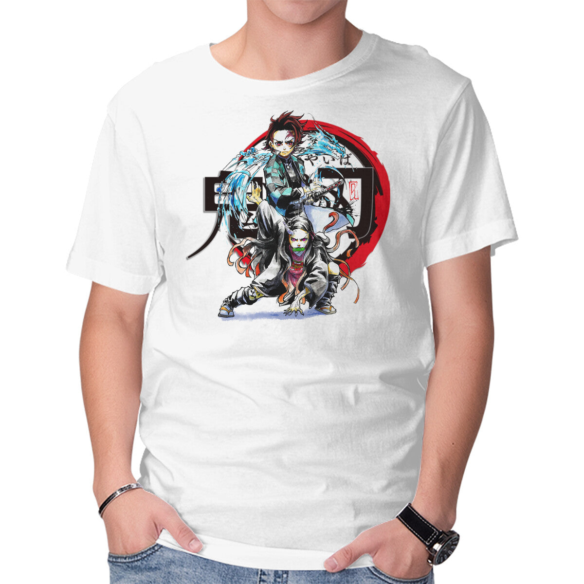 Demon Hunter – Anime Graphic T-Shirt in white, product display