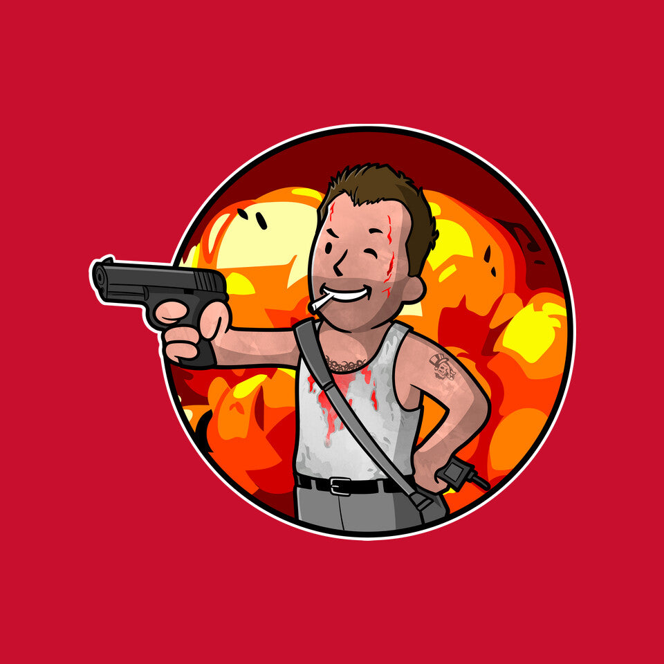 Vault McClane – Movie Graphic T-Shirt design artwork for red graphic T-shirt