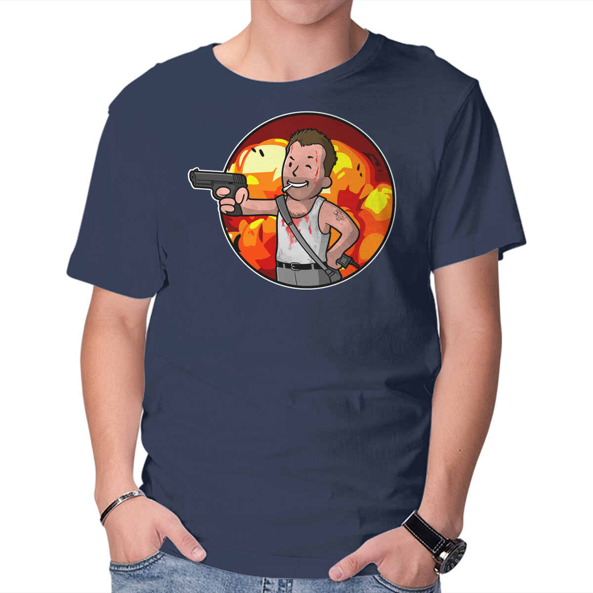 Vault McClane – Movie Graphic T-Shirt in navy, product display