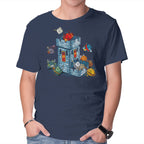 Dice Tower – Gaming Graphic T-Shirt in navy, product display