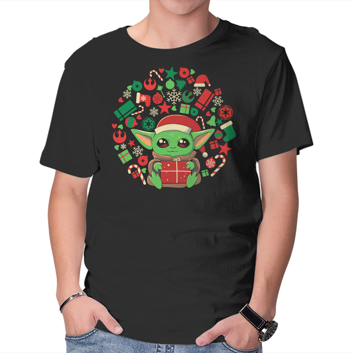 Christmas Force – Sci-Fi Graphic T-Shirt in black, product display