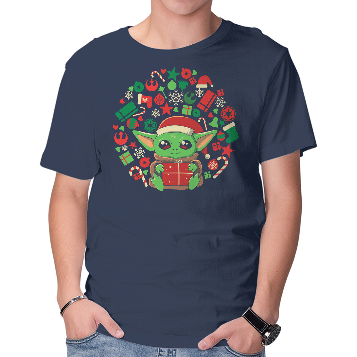 Christmas Force – Sci-Fi Graphic T-Shirt in navy, product display