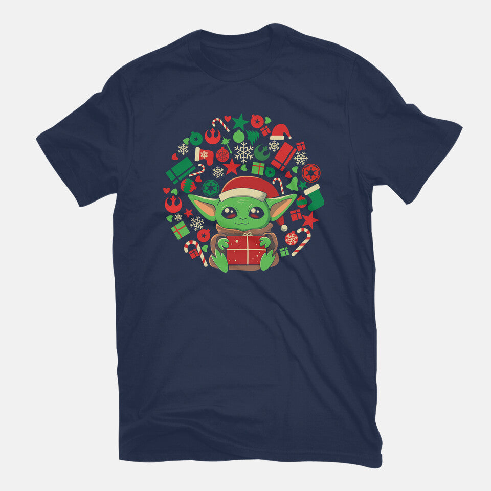 Christmas Force – Sci-Fi Graphic T-Shirt in navy, flat-lay product view