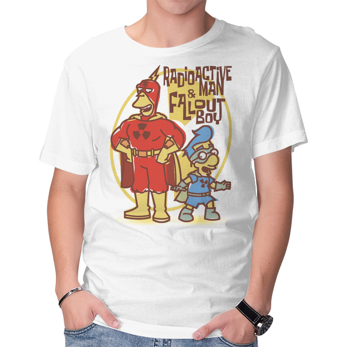 Radioactive Squad – Funny Graphic T-Shirt in white, product display