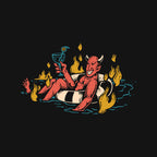 Bathing In Fire – Horror Graphic T-Shirt design artwork for black graphic T-shirt