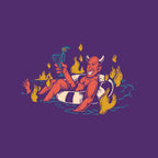 Bathing In Fire – Horror Graphic T-Shirt design artwork for purple graphic T-shirt