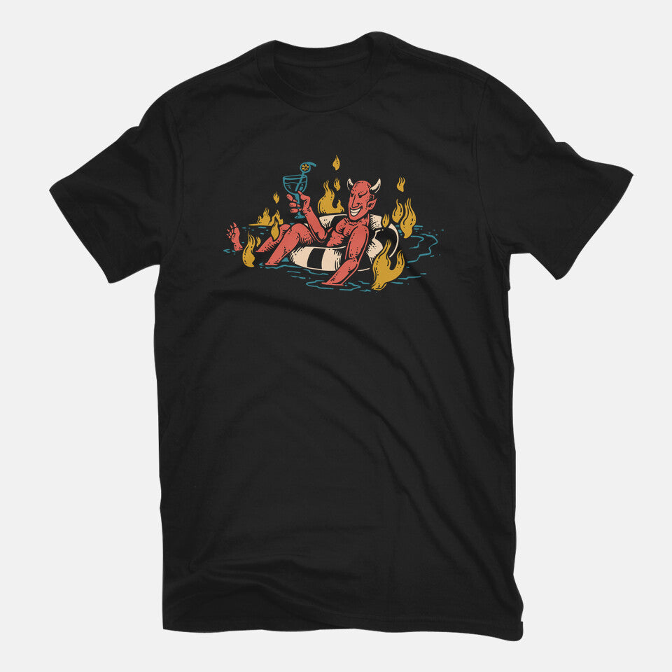 Bathing In Fire – Horror Graphic T-Shirt in black, flat-lay product view