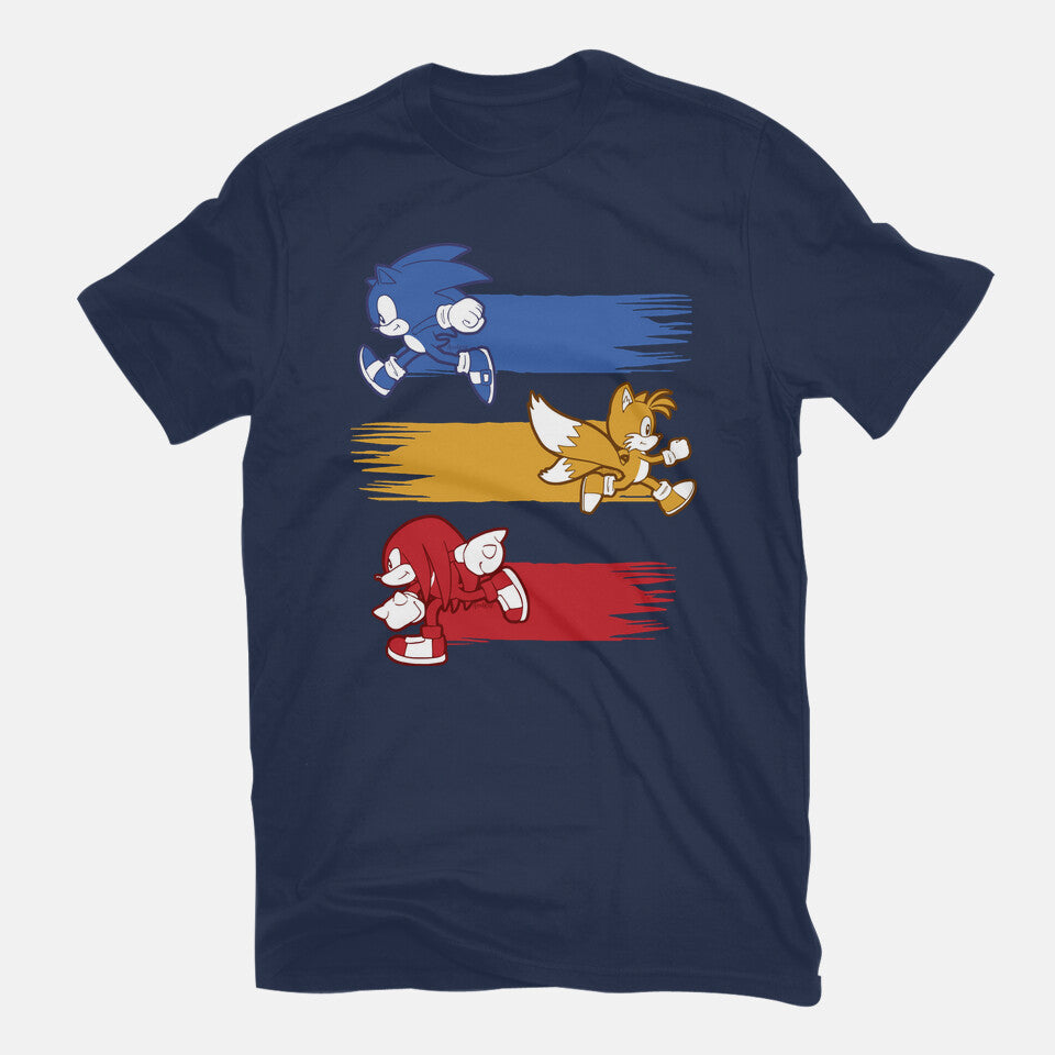Runners – Gaming Graphic T-Shirt in navy, flat-lay product view