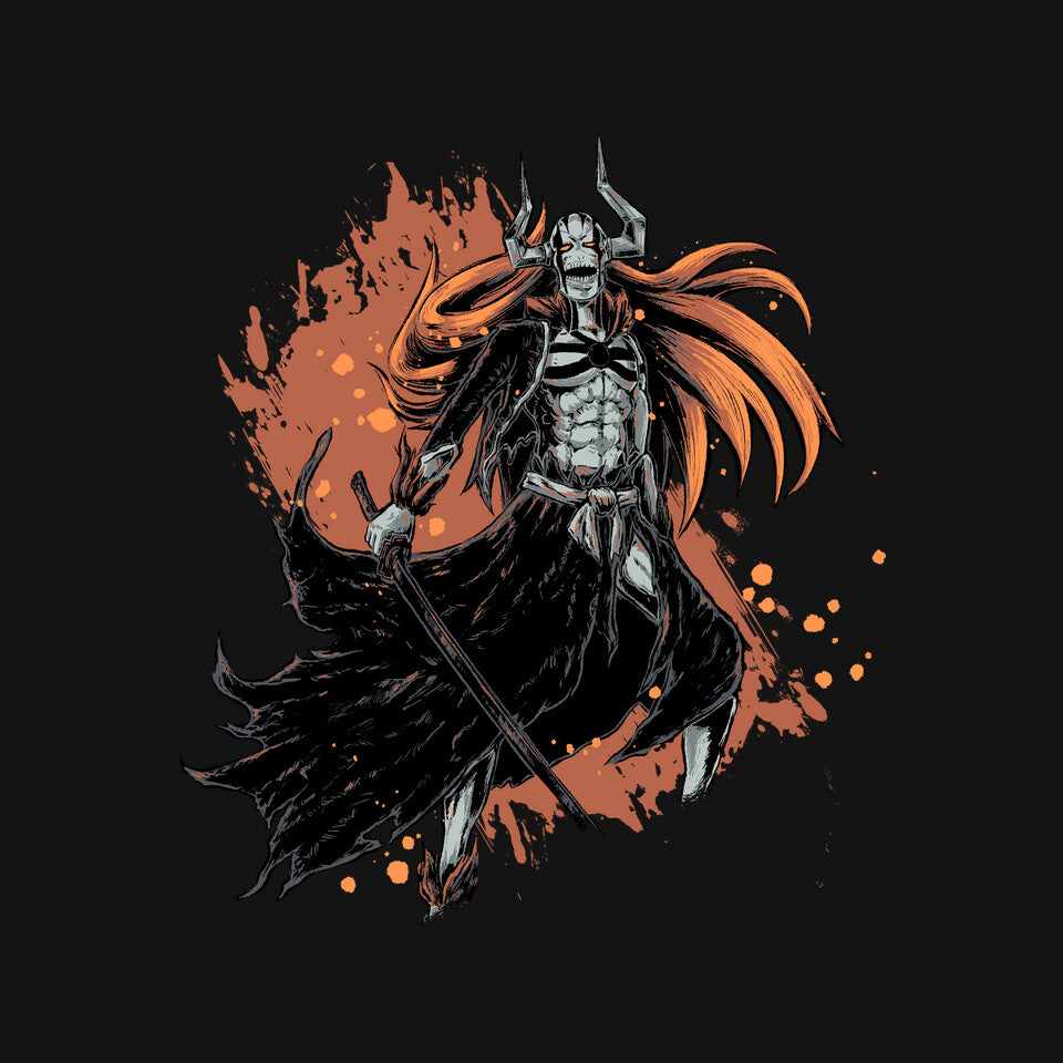 Ichigo Full Hollow – Anime Graphic T-Shirt design artwork for black graphic T-shirt