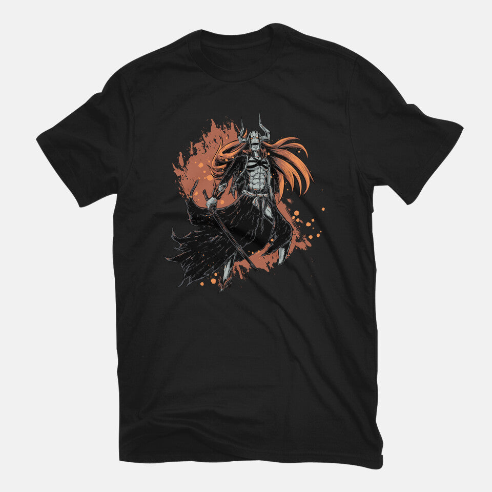 Ichigo Full Hollow – Anime Graphic T-Shirt in black, flat-lay product view
