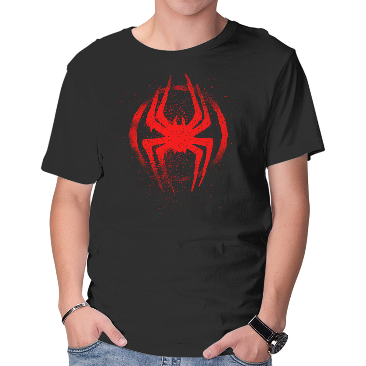 Spiders Journey Graphic T-Shirt in black, product display