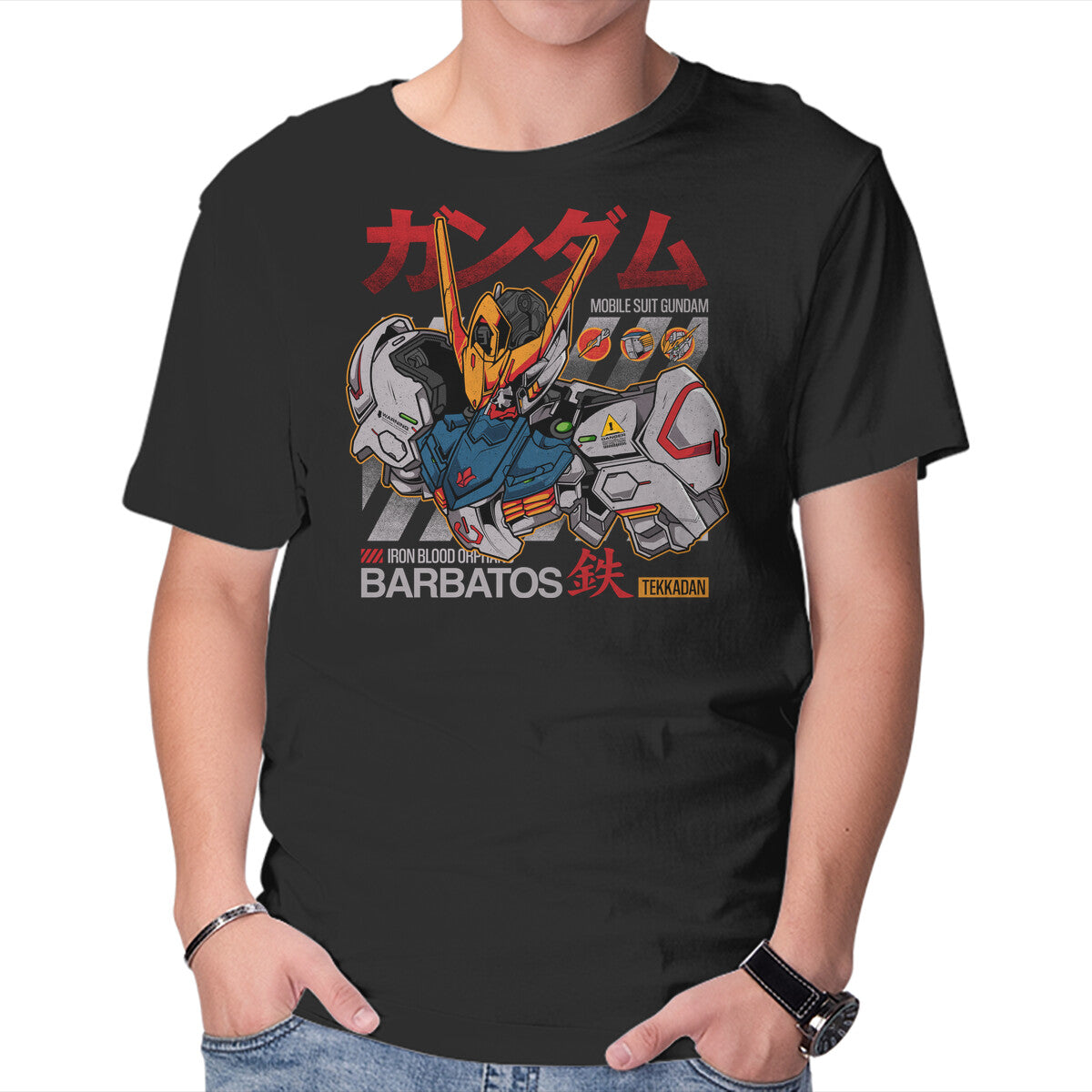 Tekkadan Army – Anime Graphic T-Shirt in black, product display