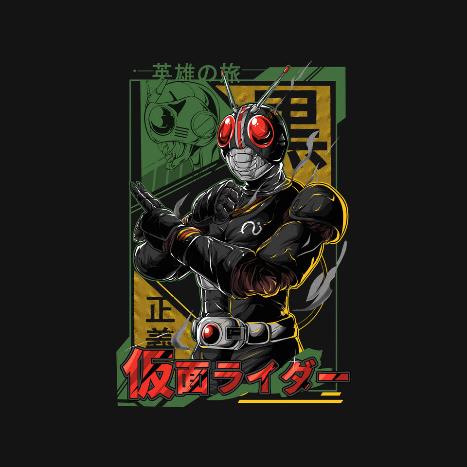 Masked Hero Graphic T-Shirt design artwork for black graphic T-shirt
