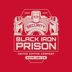 Prison Security Robots – Horror Graphic T-Shirt design artwork for red graphic T-shirt