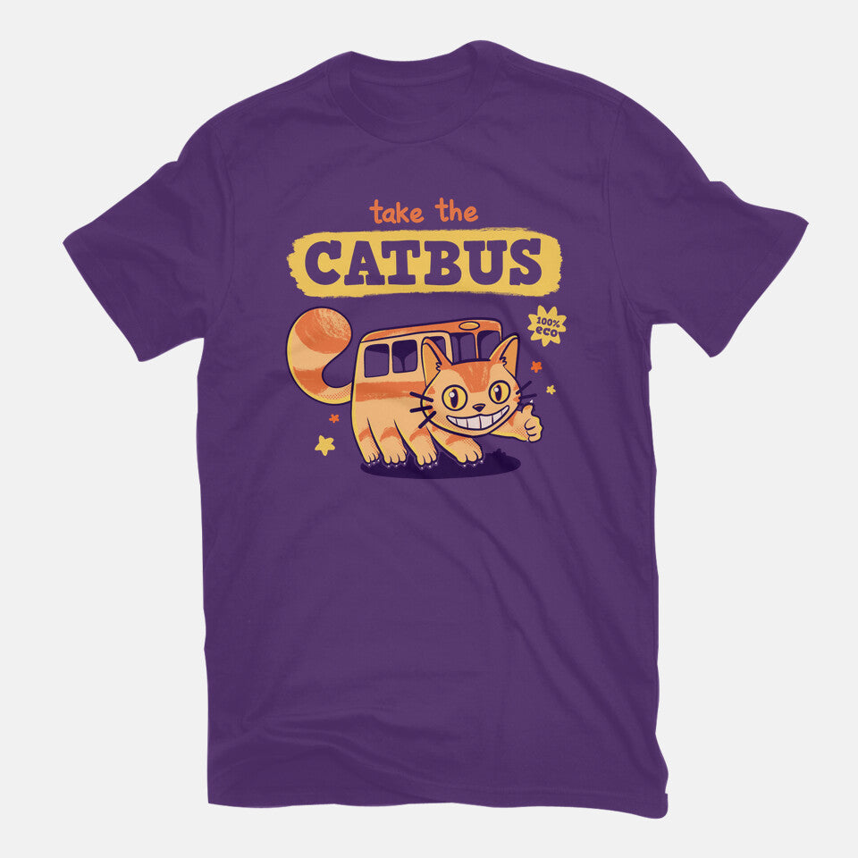 Take The Catbus – Anime Graphic T-Shirt in purple, flat-lay product view