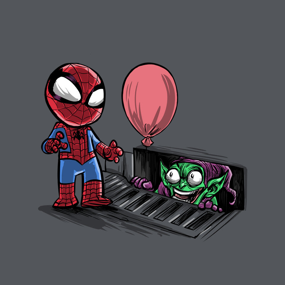 All Spiders Float Graphic T-Shirt design artwork for charcoal graphic T-shirt