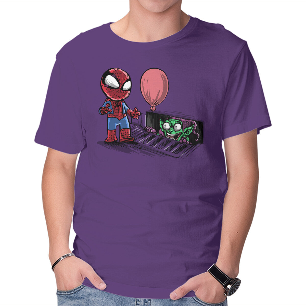 All Spiders Float Graphic T-Shirt in purple, product display
