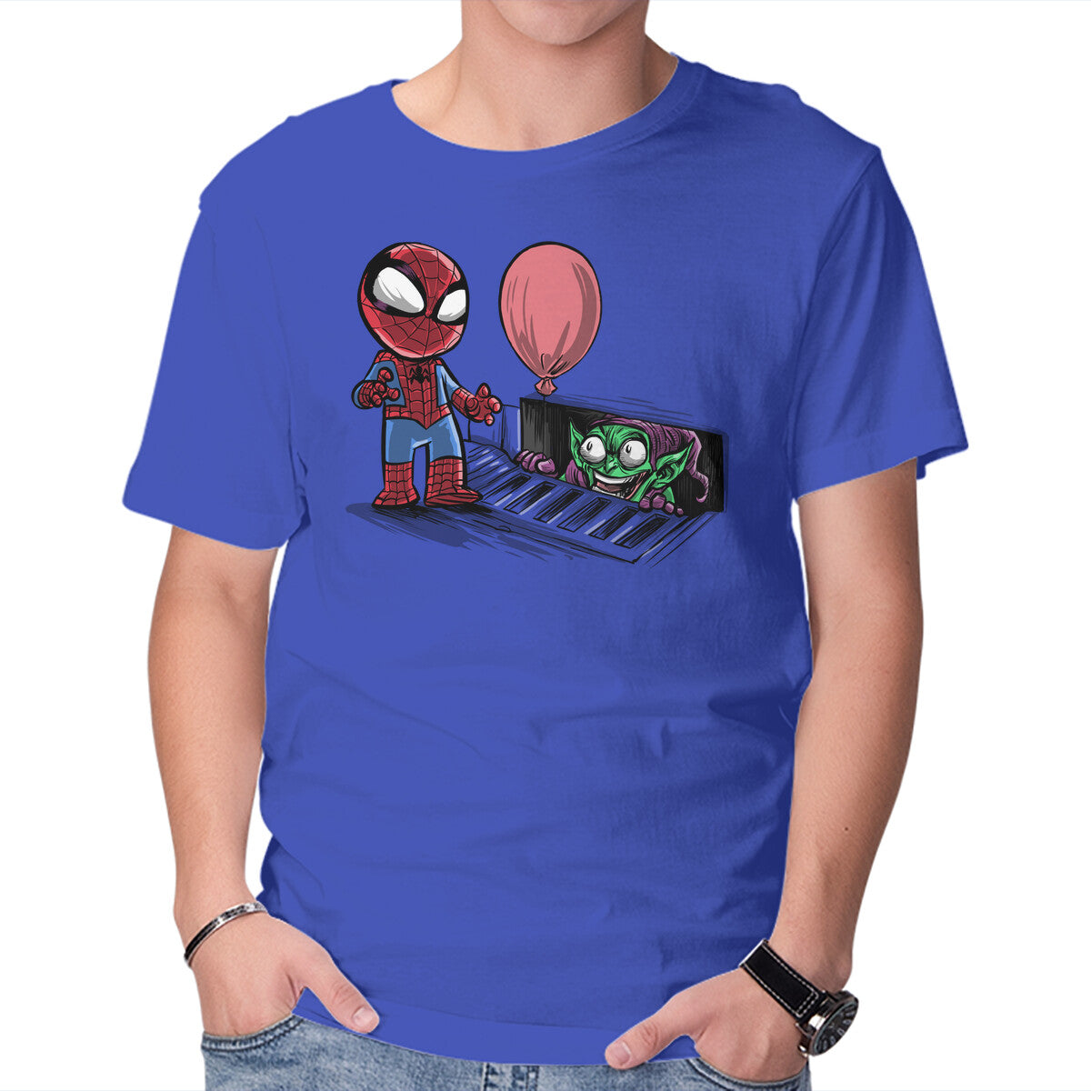 All Spiders Float Graphic T-Shirt in royal blue, product display