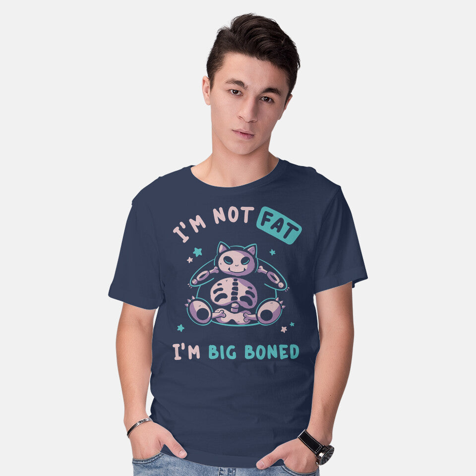 Model wearing navy Big Boned – Anime Graphic T-Shirt