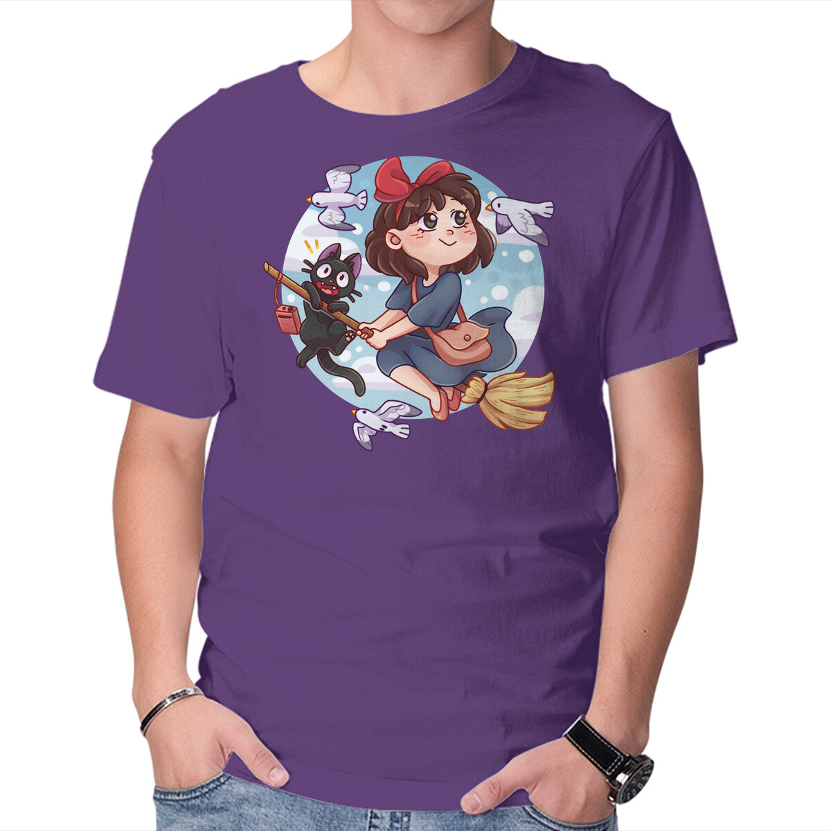 Kiki And Jiji – Cat Graphic T-Shirt in purple, product display