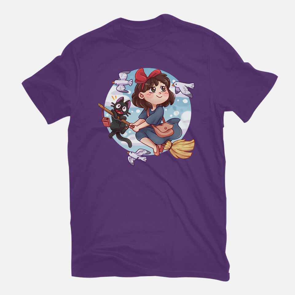 Kiki And Jiji – Cat Graphic T-Shirt in purple, flat-lay product view