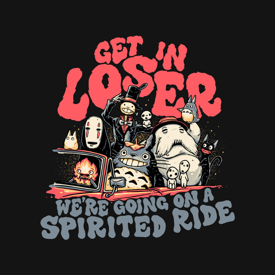 Spirited Ride – Fantasy Graphic T-Shirt design artwork for black graphic T-shirt