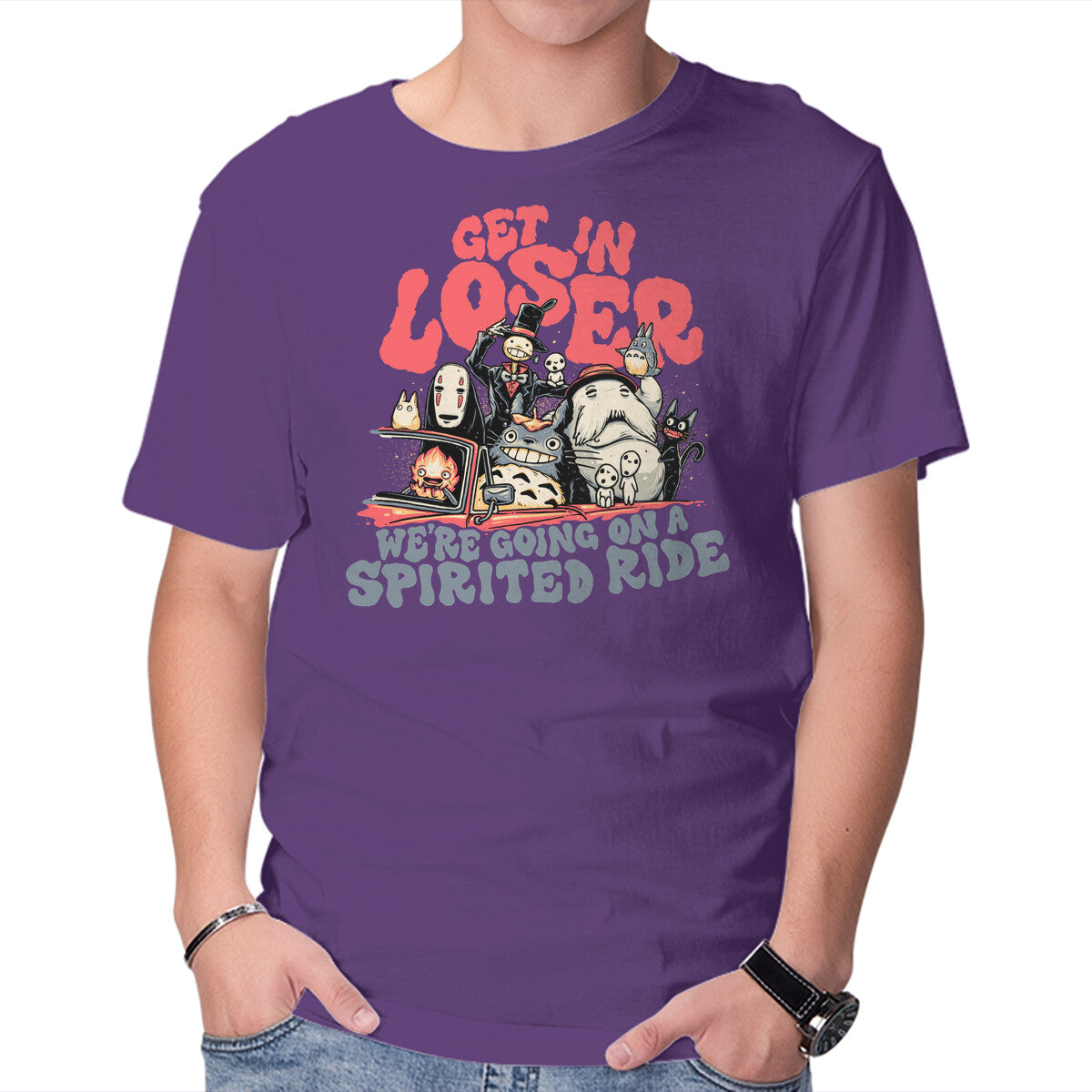 Spirited Ride – Fantasy Graphic T-Shirt in purple, product display