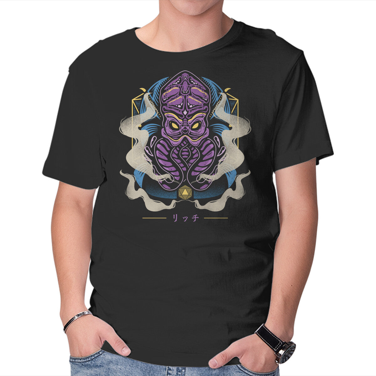 Psionic Aberration – Gaming Graphic T-Shirt in black, product display