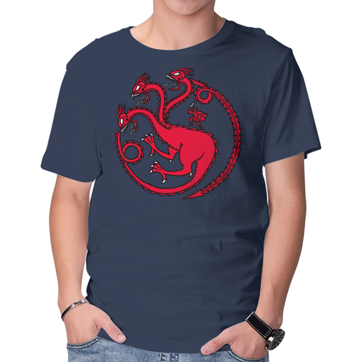 Hydraryen – Fantasy Graphic T-Shirt in navy, product display