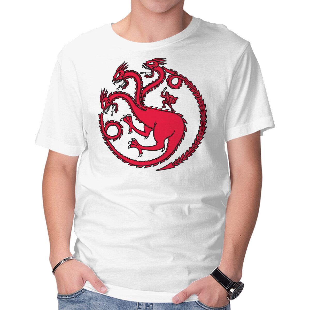 Hydraryen – Fantasy Graphic T-Shirt in white, product display