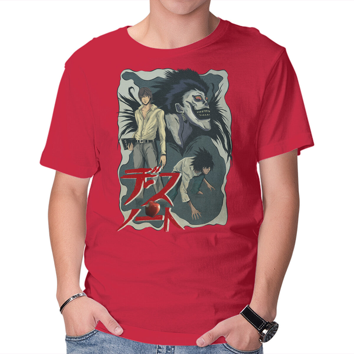 Notes Of Death – Anime Graphic T-Shirt in red, product display
