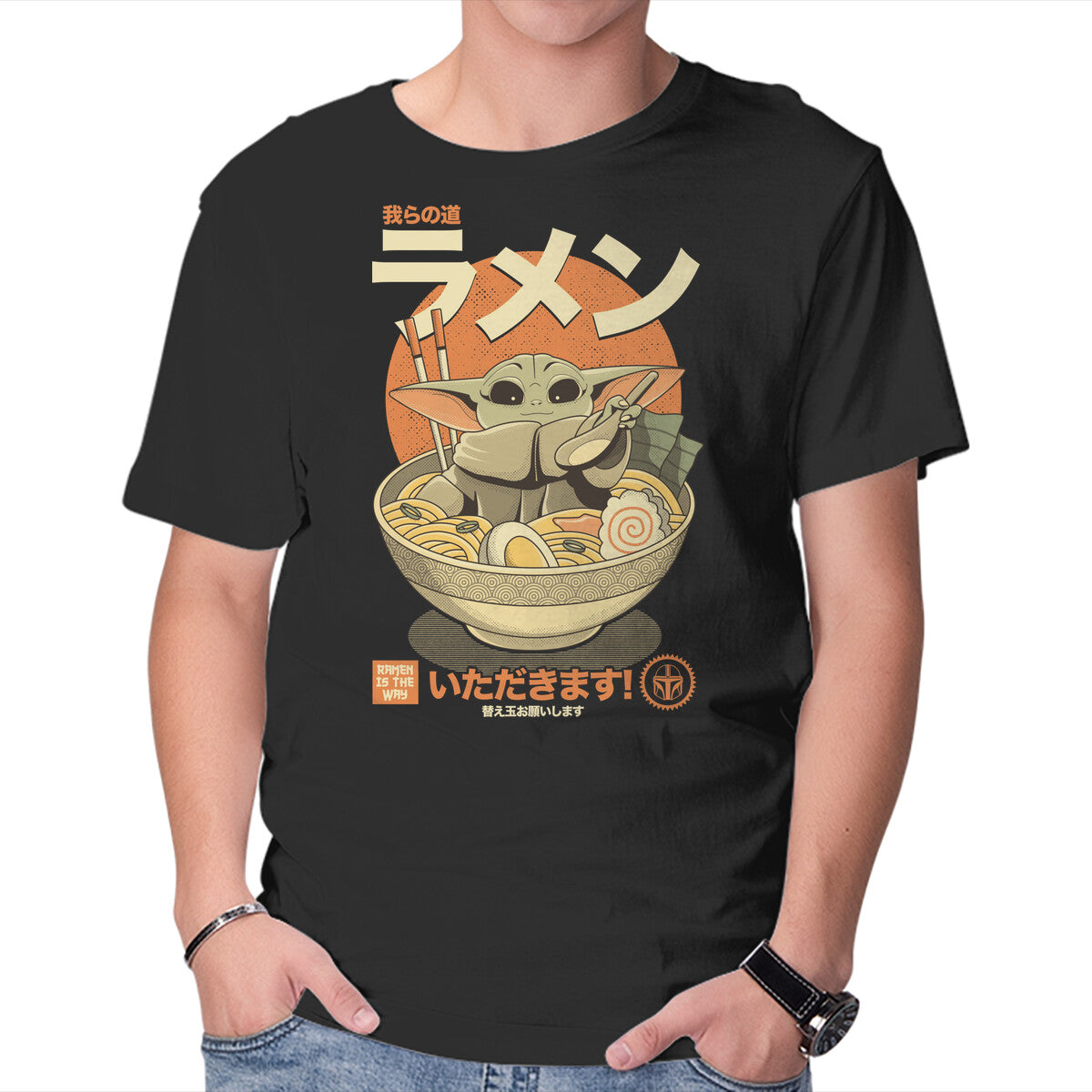 Ramen Is The Way – Sci-Fi Graphic T-Shirt in black, product display